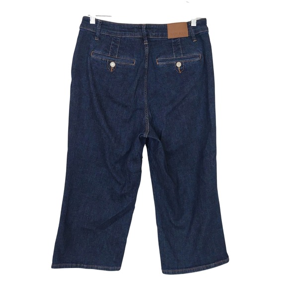 Judy Blue Tummy Control Wide Leg Cropped Jeans Dark Wash Size 14W - Picture 5 of 11